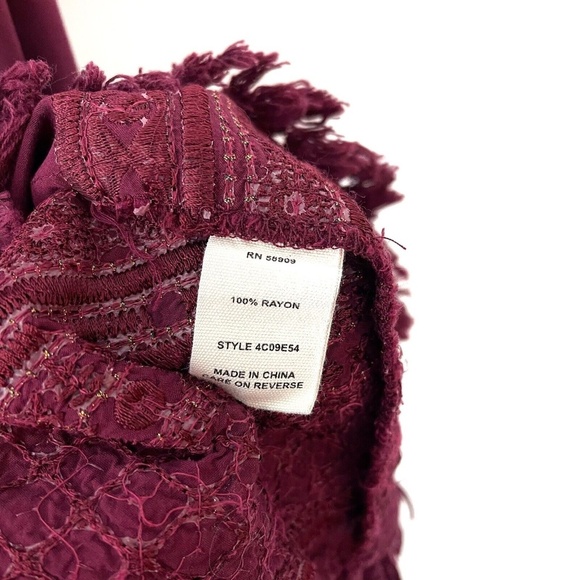 Chelsea & Violet Women’s Size XS Burgundy Red Sequin Tassel Hem Shift Dress - Picture 6 of 9